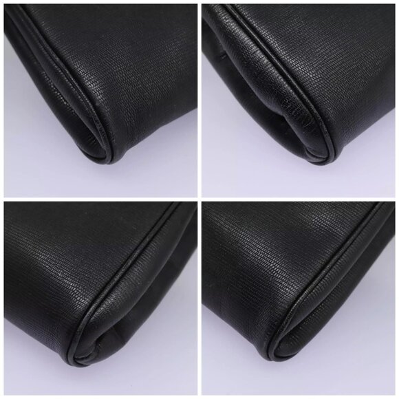 CELINE Shoulder Bag Leather Black Gold Auth BD268 - Picture 16 of 16